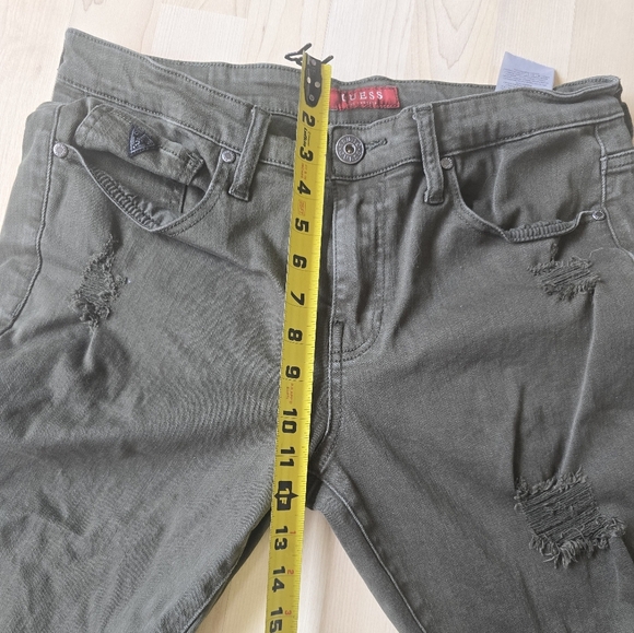 Guess Distressed Hunter Green Jeans Size 32 - Picture 7 of 10